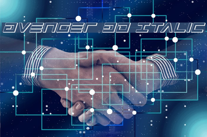 Avenger 3D Italic Example 1