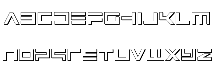 Avenger 3D Font LOWERCASE