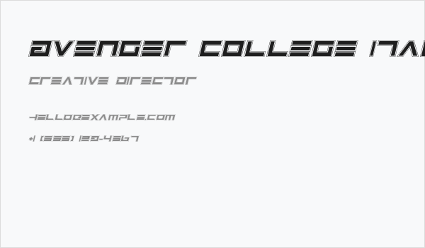 Avenger College Italic Business Card