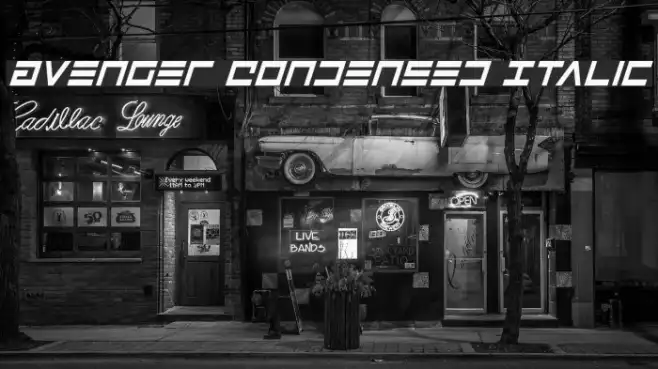 Avenger Condensed Italic Example 2