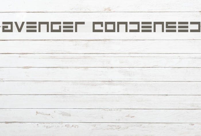 Avenger Condensed Font examples