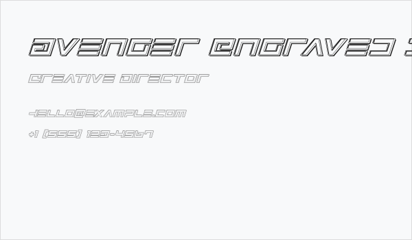 Avenger Engraved Italic Business Card