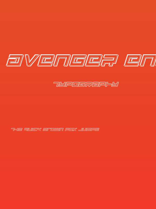 Avenger Engraved Italic Poster