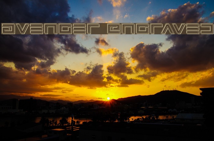 Avenger Engraved Font examples