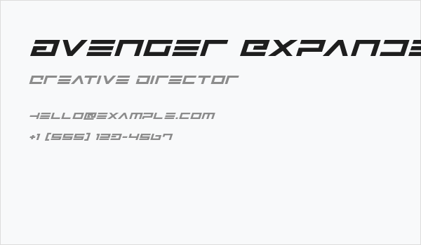Avenger Expanded Italic Business Card