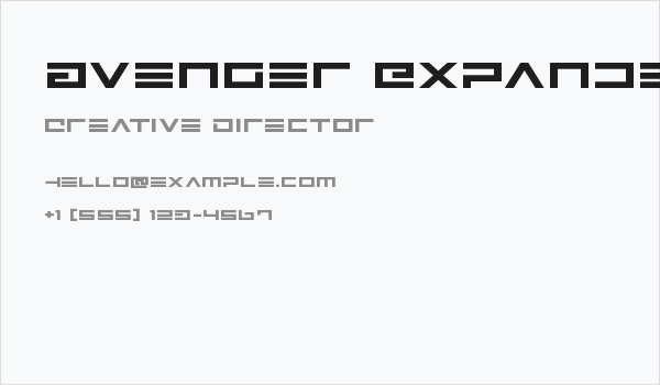Avenger Expanded Business Card