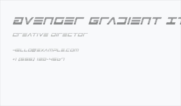 Avenger Gradient Italic Business Card