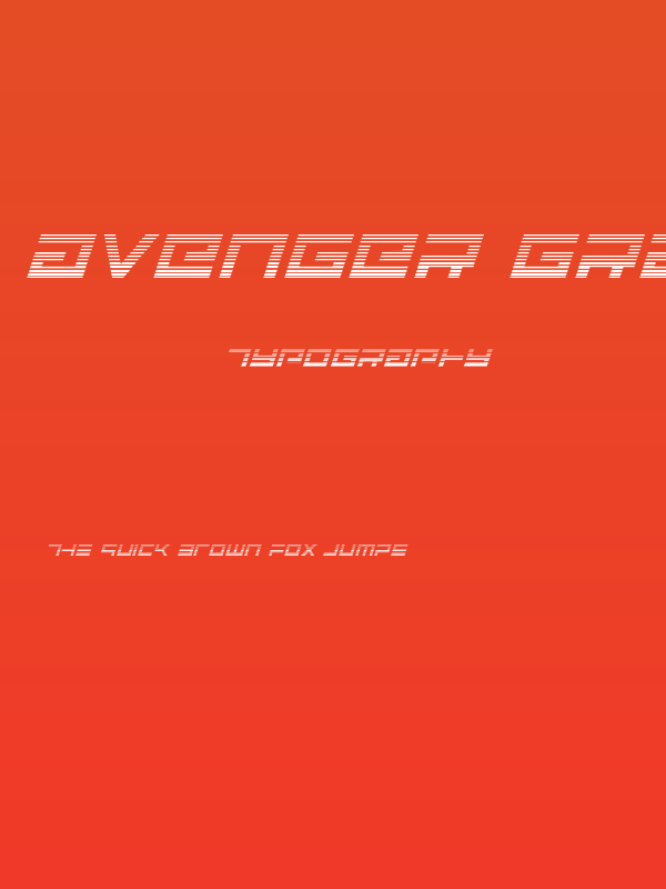 Avenger Gradient Italic Poster