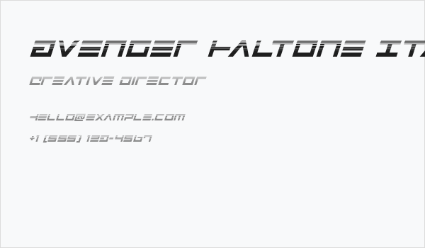 Avenger Haltone Italic Business Card