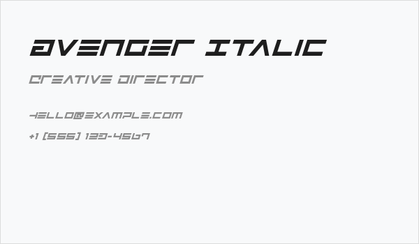 Avenger Italic Business Card