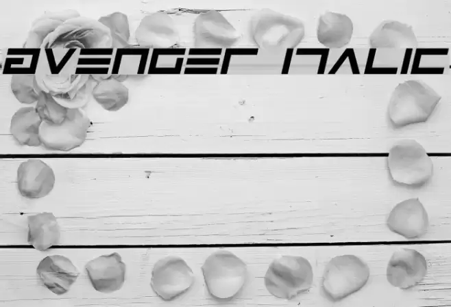 Avenger Italic Font examples