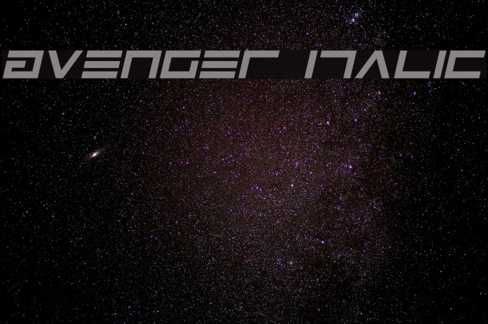 Avenger Italic Font examples