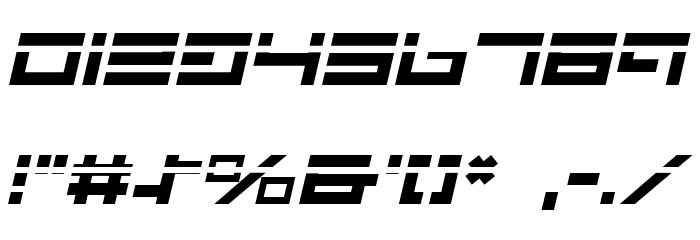 Avenger Laser Italic Font OTHER CHARS