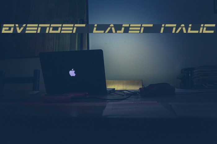 Avenger Laser Italic Font examples