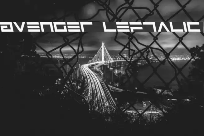 Avenger Leftalic Font examples