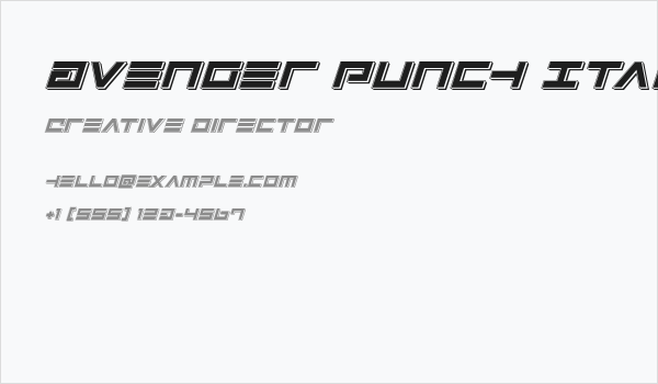Avenger Punch Italic Business Card