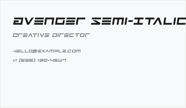 Avenger Semi-Italic Business Card