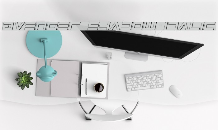 Avenger Shadow Italic Font examples