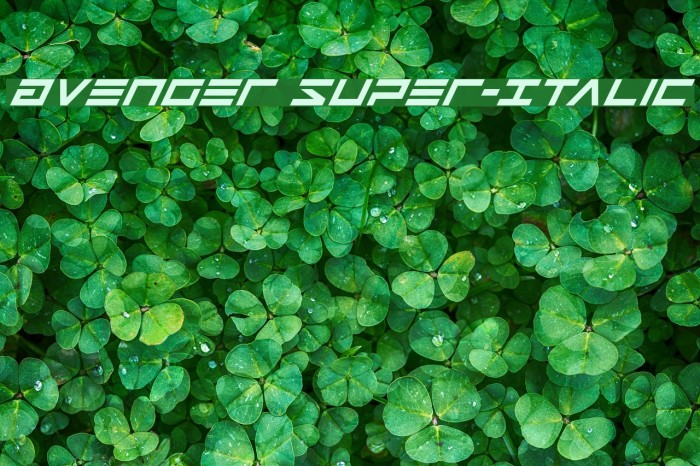 Avenger Super-Italic Font examples