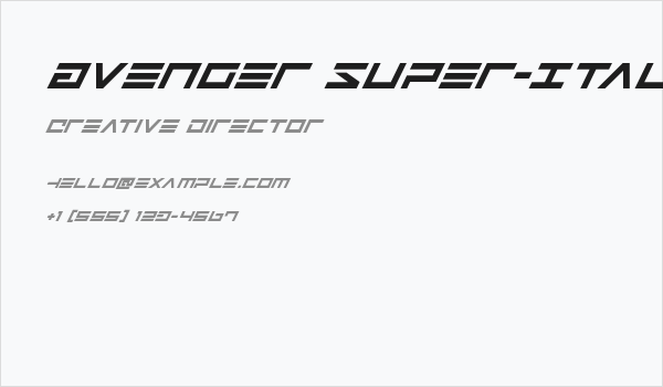 Avenger Super-Italic Business Card