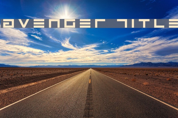 Avenger Title Font examples