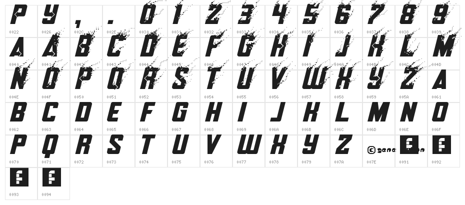 Avengero Disassembled Regular Character Map