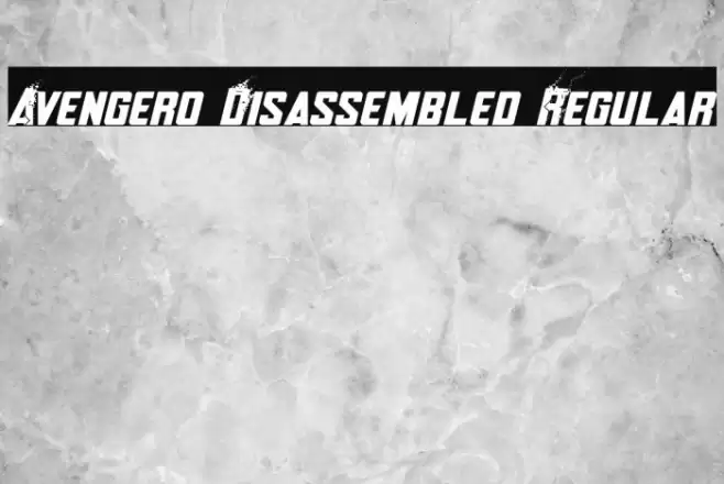 Avengero Disassembled Regular Font examples