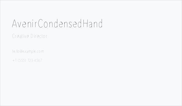 AvenirCondensedHand Business Card