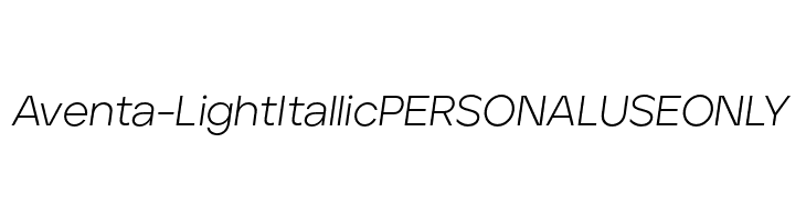 Aventa-LightItallicPERSONALUSEONLY  font caratteri gratis