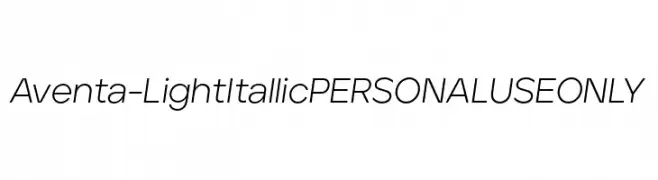 Aventa-LightItallicPERSONALUSEONLY  Fuentes Gratis Descargar