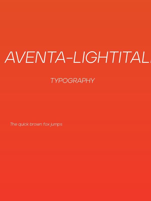 Aventa-LightItallicPERSONALUSEONLY Poster