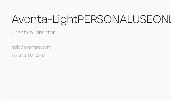 Aventa-LightPERSONALUSEONLY Business Card