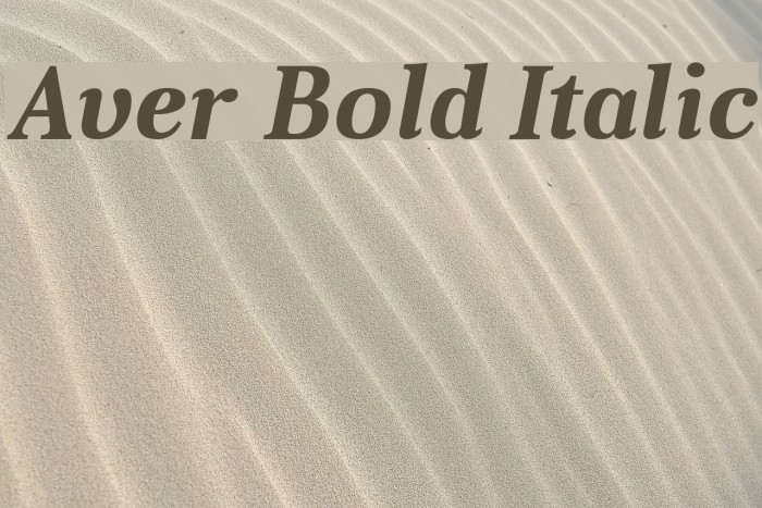 Aver Bold Italic Font examples