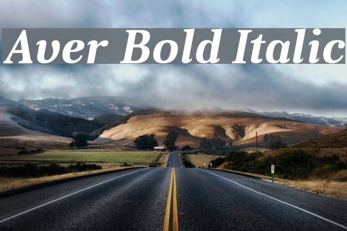 Aver Bold Italic Font examples