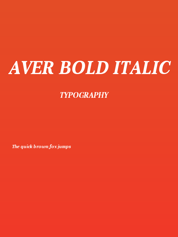 Aver Bold Italic Poster