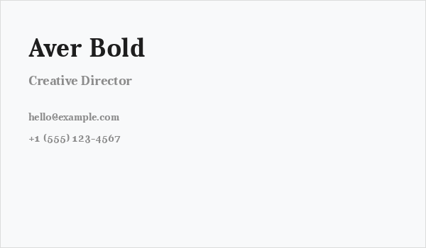 Aver Bold Business Card