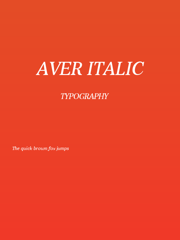 Aver Italic Poster