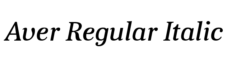 Aver Regular Italic Font