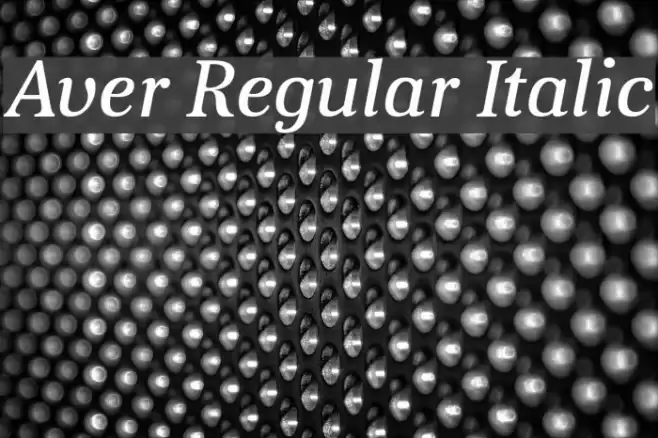 Aver Regular Italic Font examples