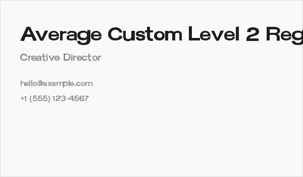 Average Custom Level 2 Regular Business Card