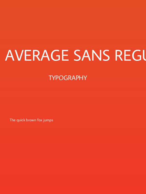 Average Sans Regular Poster