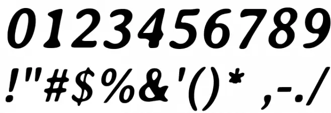 Averia-BoldItalic Font OTHER CHARS