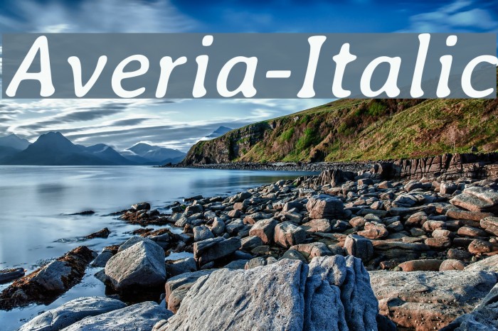 Averia-Italic Font examples