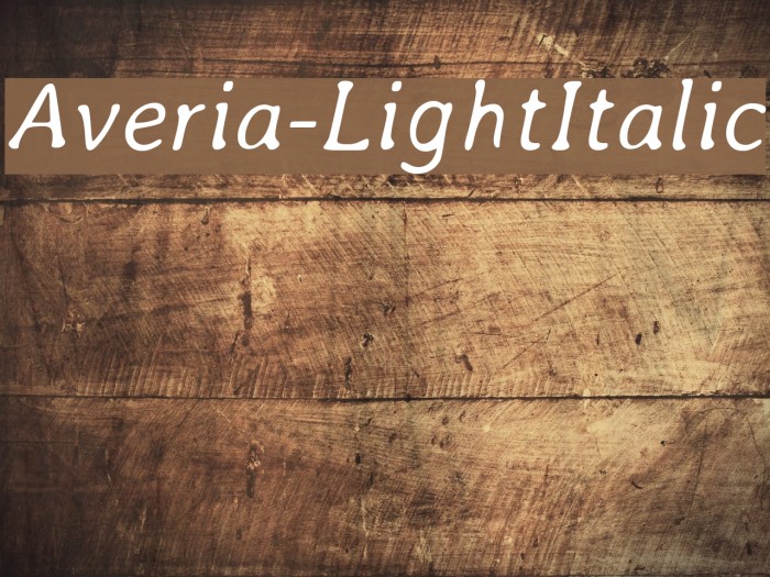 Averia-LightItalic Font examples
