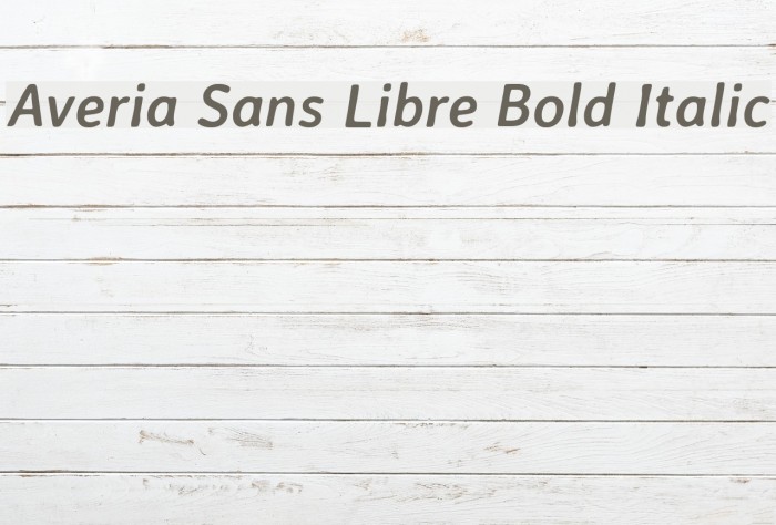 Averia Sans Libre Bold Italic Font examples