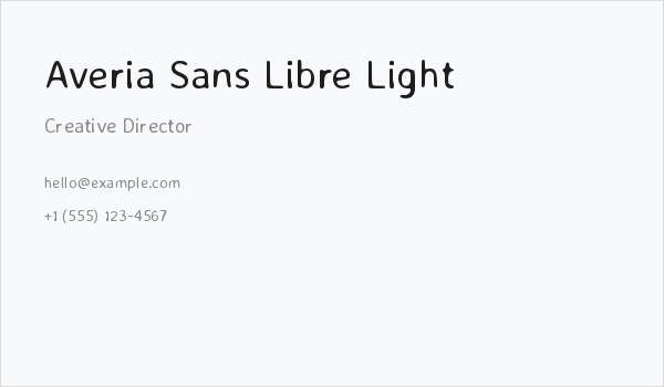 Averia Sans Libre Light Business Card