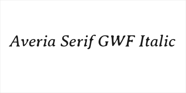 Averia Serif GWF Italic Logo