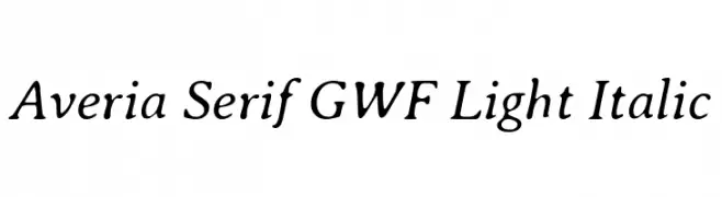 Averia Serif GWF Light Italic  Frei Schriftart Herunterladen