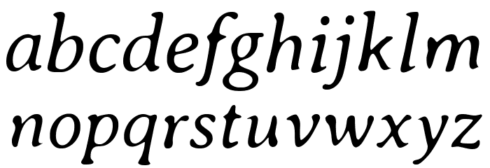 Averia Serif GWF Light Italic Font LOWERCASE