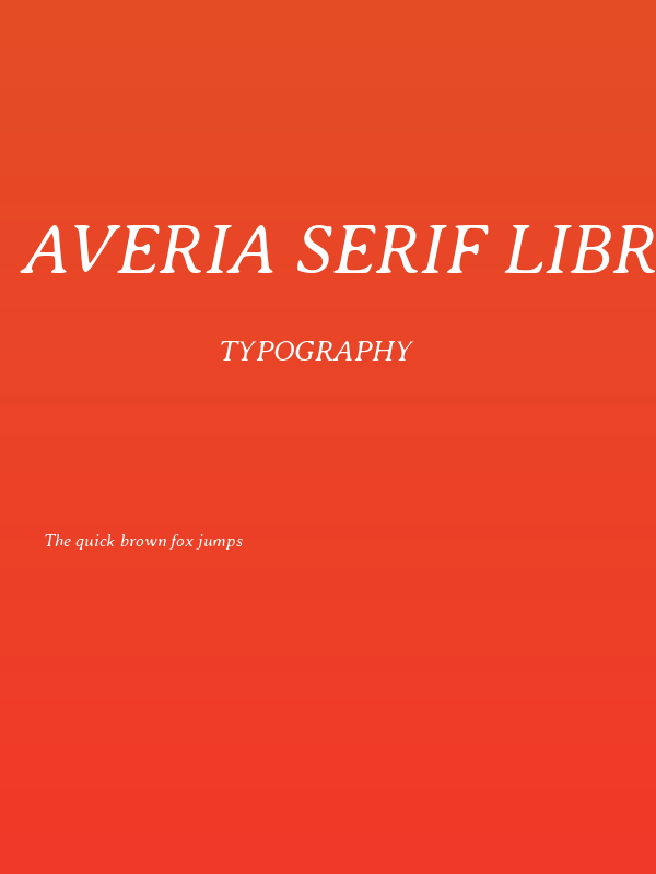 Averia Serif Libre Light Italic Poster